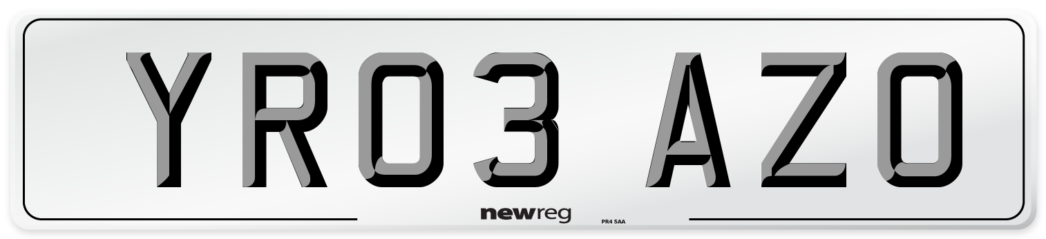 YR03 AZO Number Plate from New Reg
